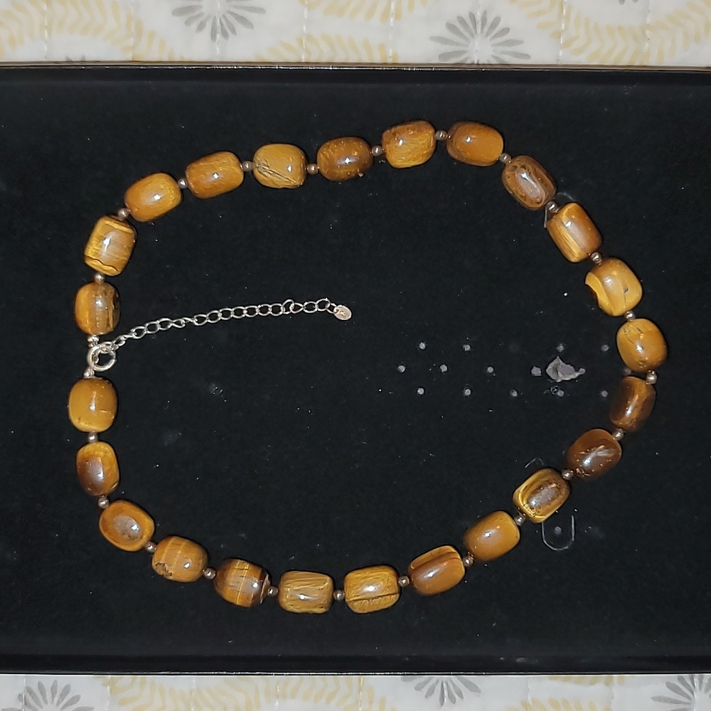 Vintage Marsala Tigers Eye Necklace